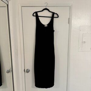 Ribbed LNA Black Maxi Dress